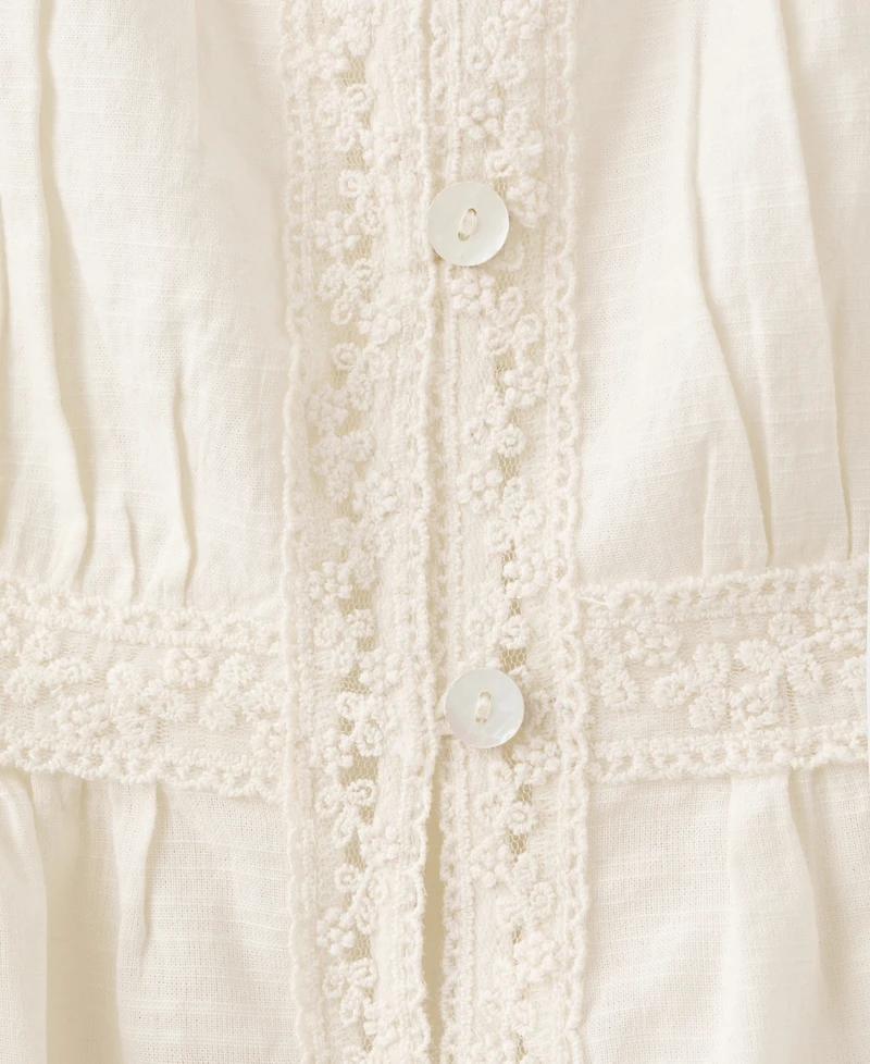 Mango Women's Cotton Lace Top