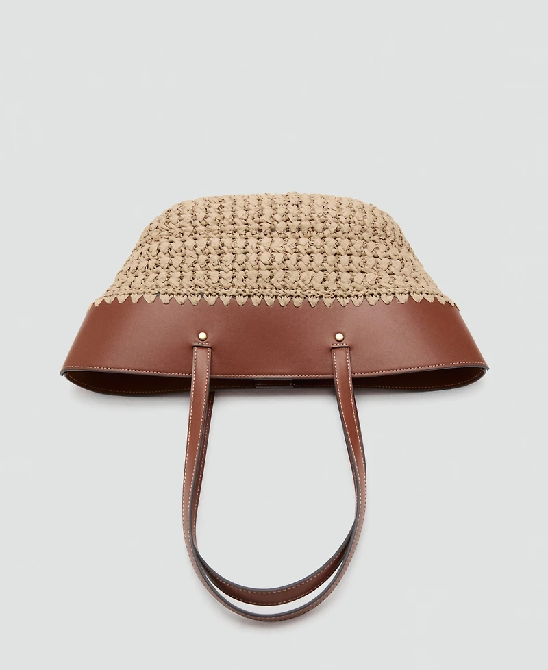 Mango Women's Natural-Fiber Tote Bag