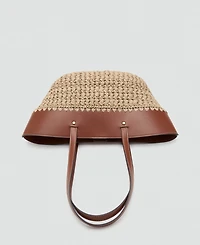 Mango Women's Natural-Fiber Tote Bag