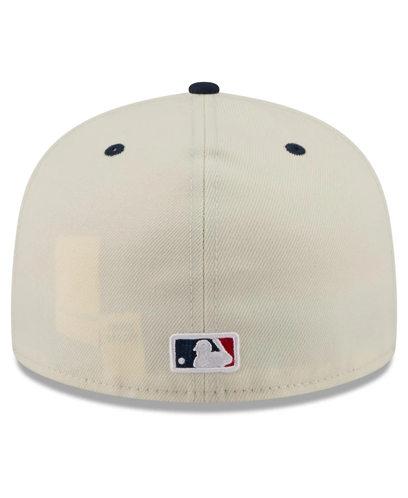 New Era Men's Cream/Blue Atlanta Braves Usa 250 Fourth of July 59FIFTY Fitted Hat