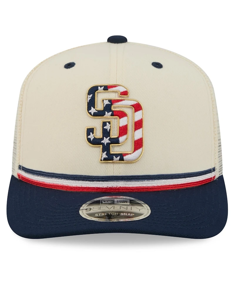 New Era Men's N/A Cream/Red San Diego Padres Usa 250 Fourth of July 9SEVENTY Adjustable Hat