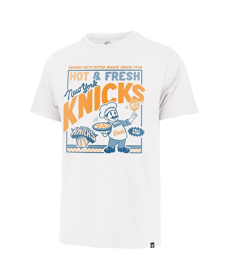 Profile Men's White New York Knicks Big & Tall Pizza T-Shirt