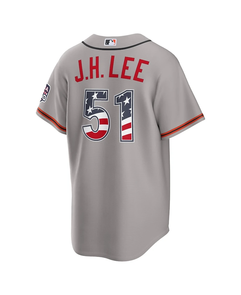 Nike Men's Jung Hoo Lee Gray San Francisco Giants Usa 250 Fourth of July Stadium Jersey