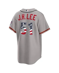 Nike Men's Jung Hoo Lee Gray San Francisco Giants Usa 250 Fourth of July Stadium Jersey