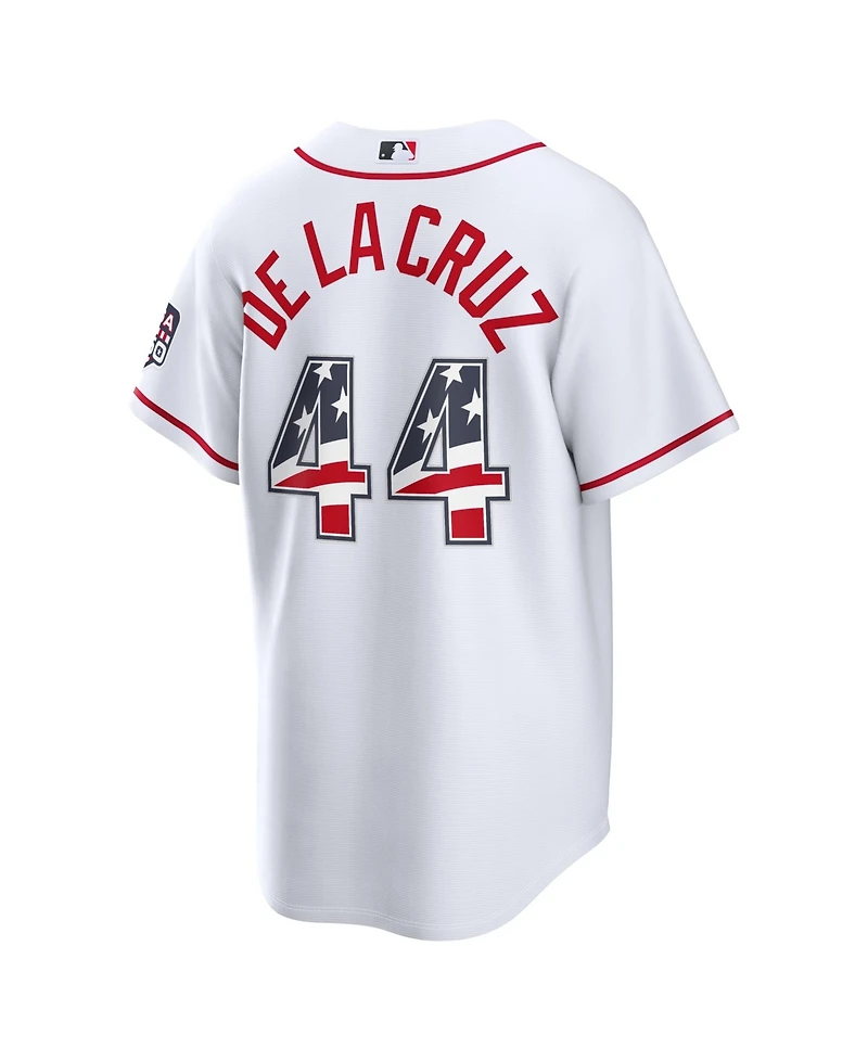 Nike Men's Elly De La Cruz White Cincinnati Reds Usa 250 Fourth of July Stadium Jersey