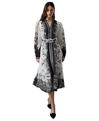 Coast Women's Printed Organza Shirt Dress