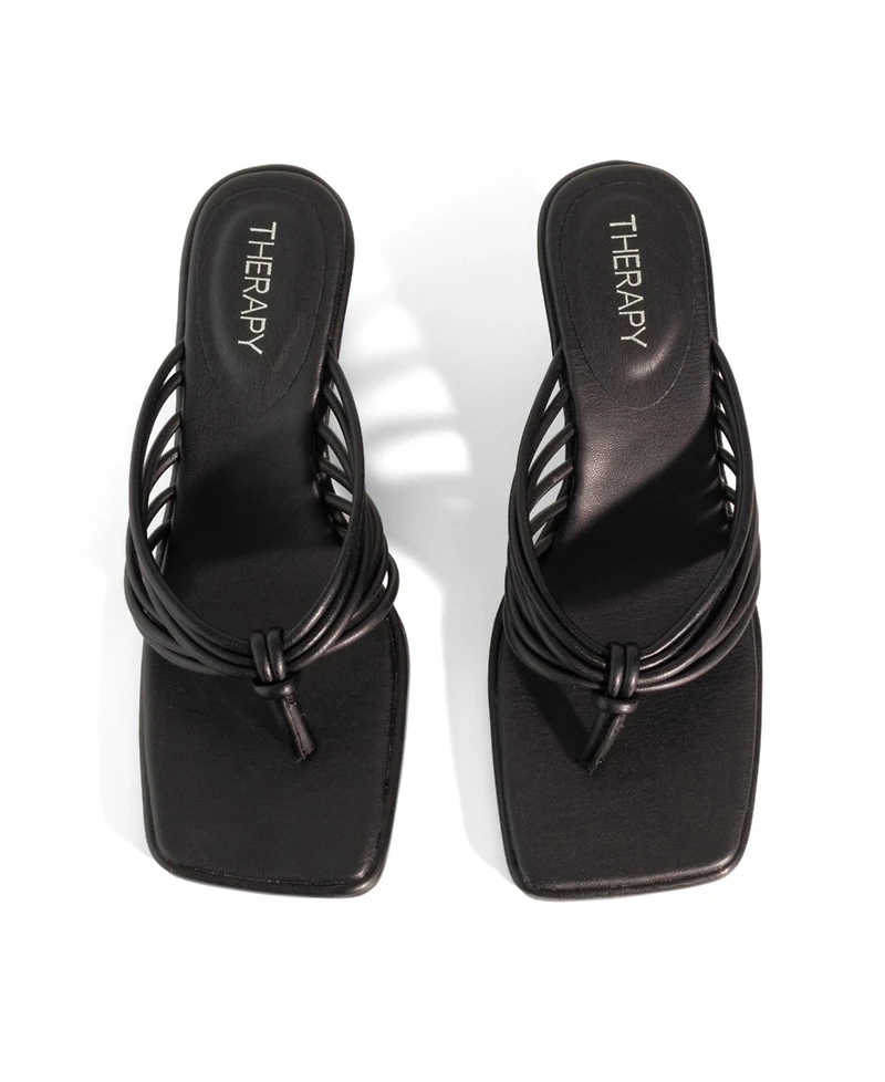 Therapy Australia Women's Leven Square Toe Thong Wedge Sandal