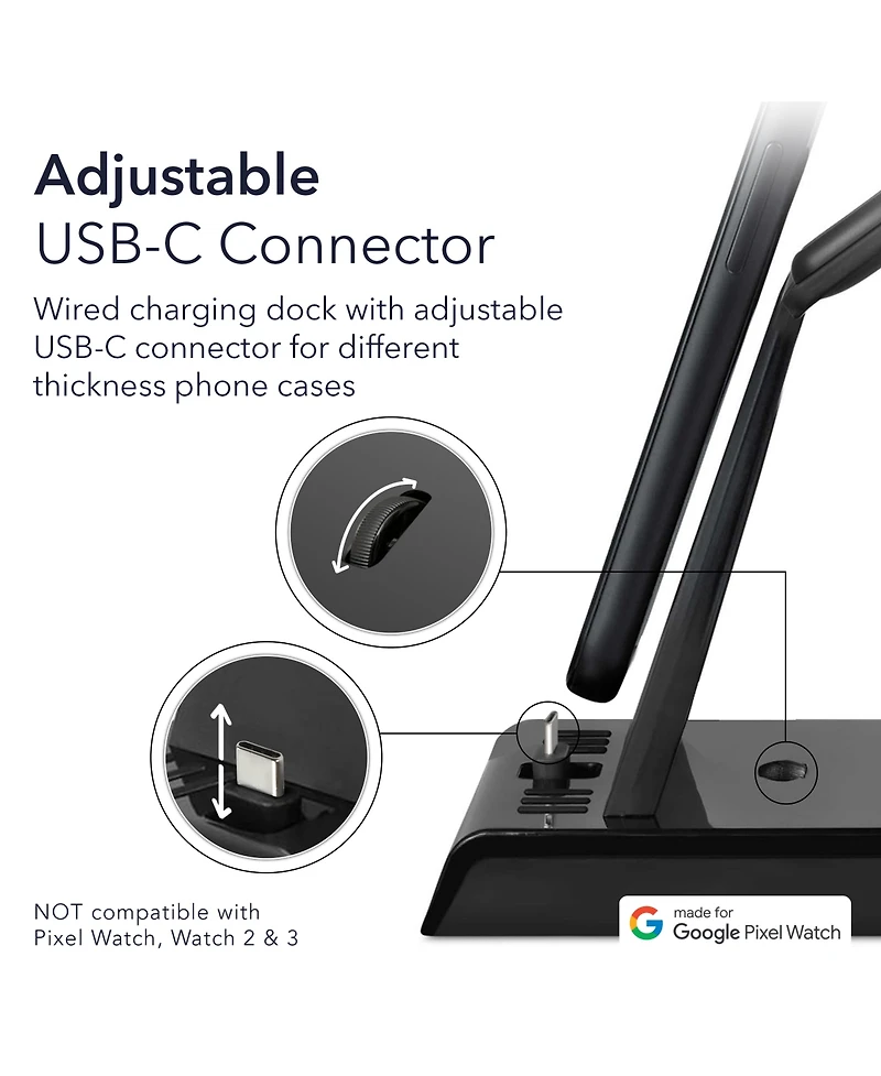 Wasserstein 3-in-1 Charging Station for Google Pixel, Buds and Watch 4 (41 and 45mm)
