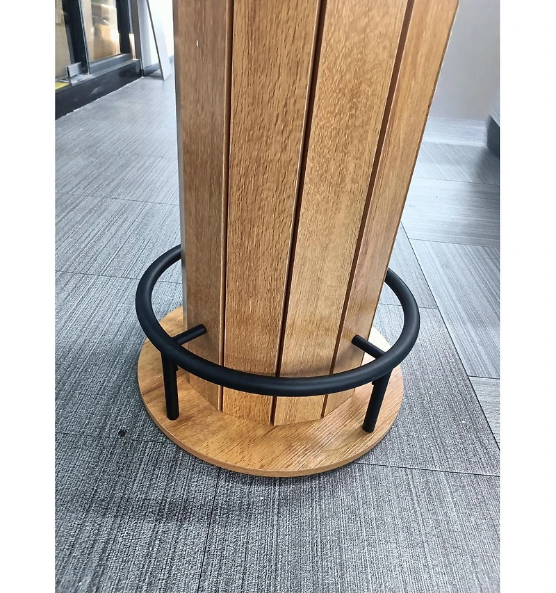 homfan Round Bar Table Engineered Wood Industrial Cocktail for Dining Room Living Game Furniture