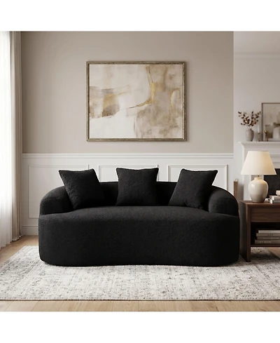 Sailvan Curved Loveseat No-Assembly Chenille Sofa for Small Spaces