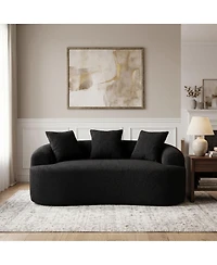 Sailvan Curved Loveseat No-Assembly Chenille Sofa for Small Spaces