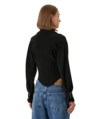 Pcfg Women's Tops and Tees Wool-Blend Corset Blouse