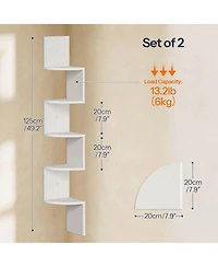 Slickblue Wall-Mounted Corner Shelf Set of 2 for Space-Saving Home Storage
