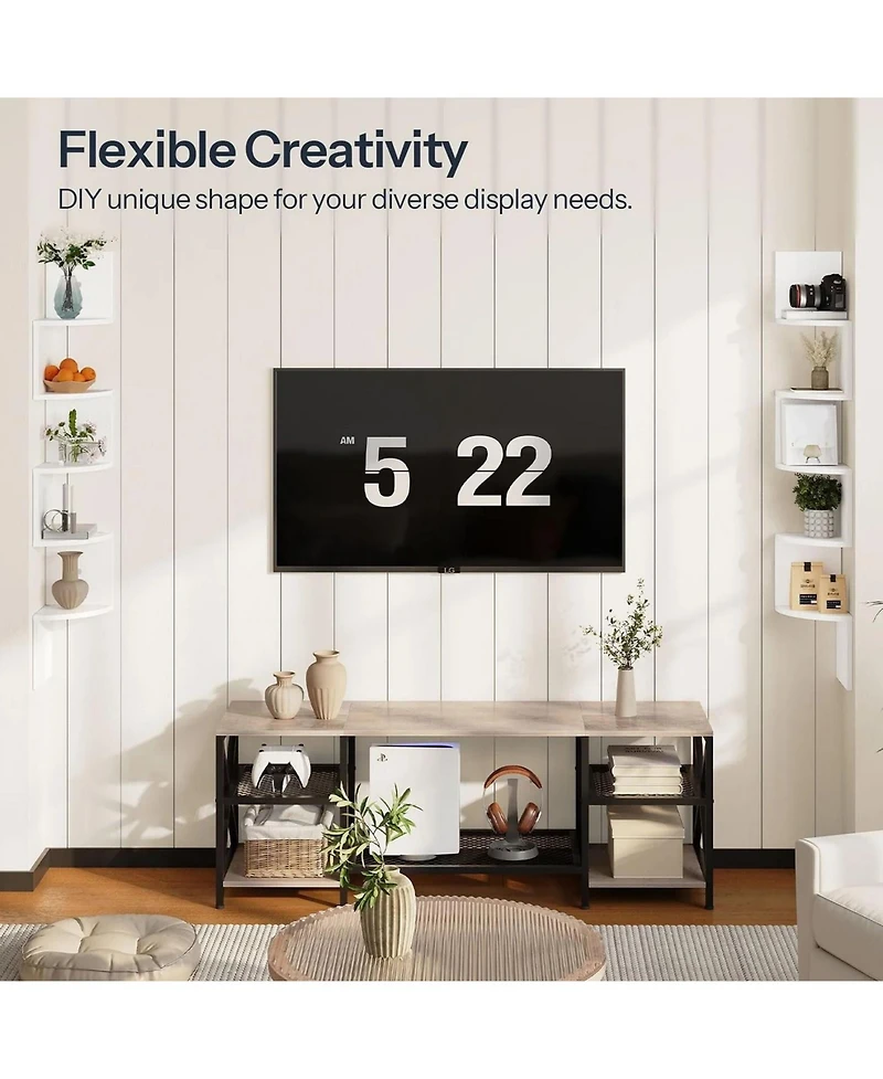 Slickblue Wall-Mounted Corner Shelf Set of 2 for Space-Saving Home Storage