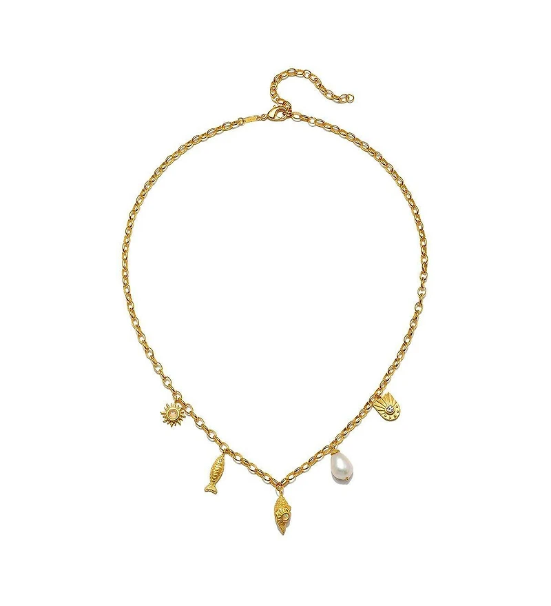 Satya Jewelry Blessings of the Sea Multi Charm Necklace