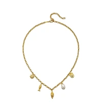 Satya Jewelry Blessings of the Sea Multi Charm Necklace