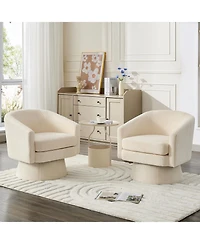 homfan 360degree(s) Swivel Lounge Chair with Arms - Soft Chenille Upholstery Cushion Modern Accent for Living Room or Bedroom