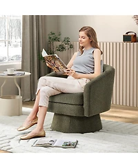 homfan 360degree(s) Swivel Lounge Chair with Arms - Soft Chenille Upholstery Cushion Modern Accent for Living Room or Bedroom