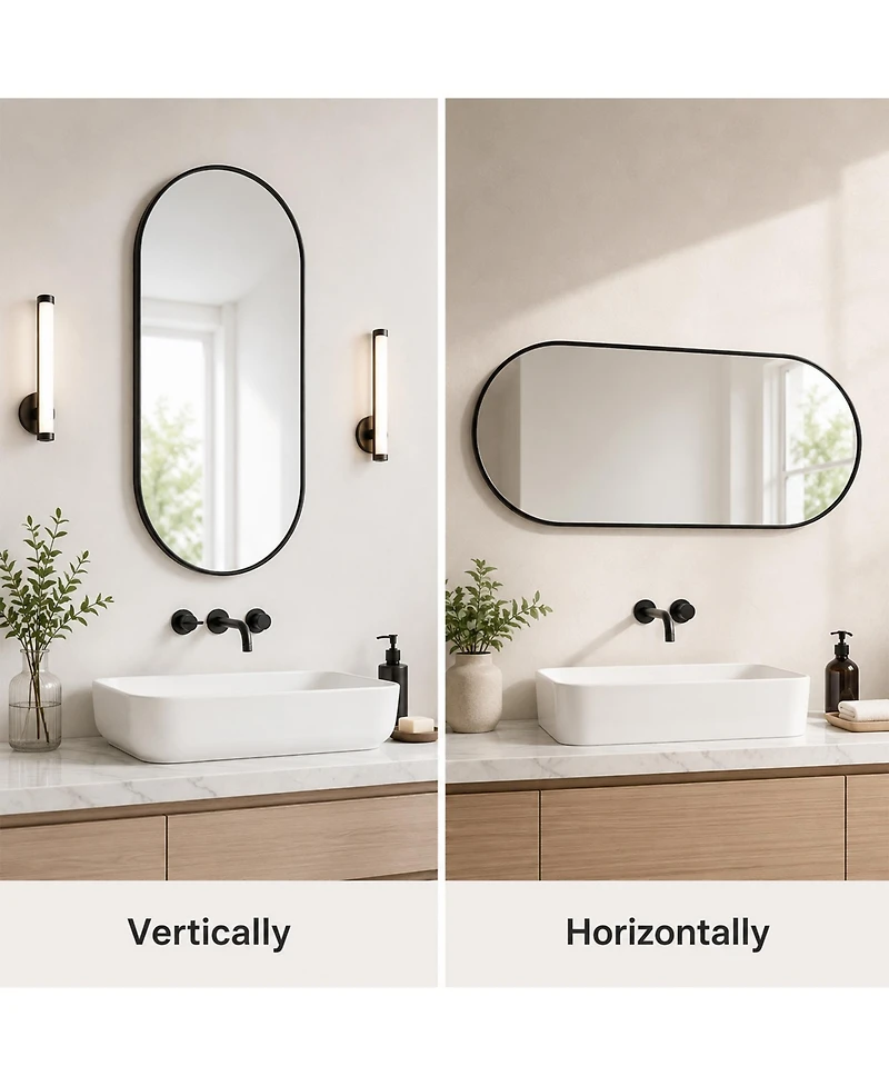 Midola 1840 Inch Luxury Pvc Framed Wall Mirror with Stylish Oval Design and Two-Way Hanging Versatility for Bathroom, Bedroom