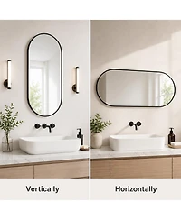 Midola 1840 Inch Luxury Pvc Framed Wall Mirror with Stylish Oval Design and Two-Way Hanging Versatility for Bathroom, Bedroom