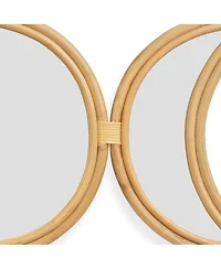 The Artisan & Company, Rattan Crescent Moon Mirror Wall Decoration