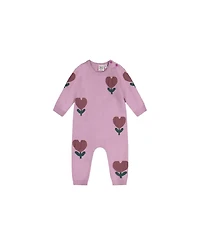 Deux par Baby Girl 3M To 24M Knitted Intarsia Romper Lilac