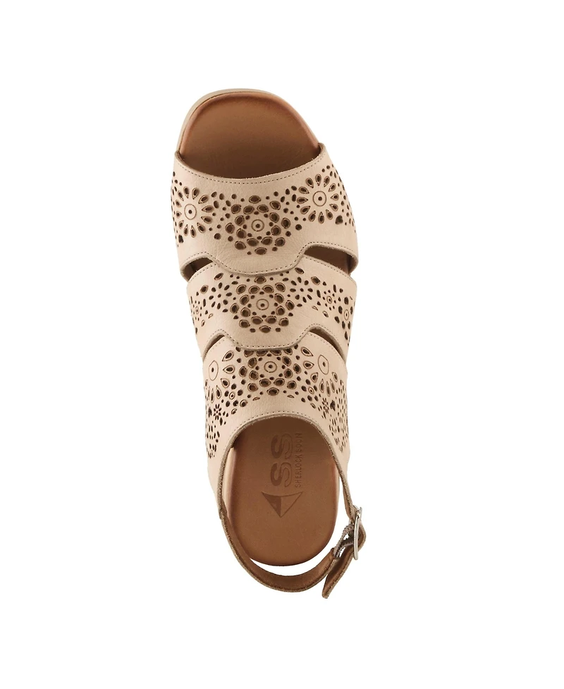 Spring Step Women's Plasma Slingback Sandal Floral with Embroidery