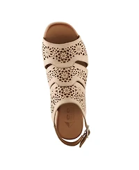 Spring Step Women's Plasma Slingback Sandal Floral with Embroidery
