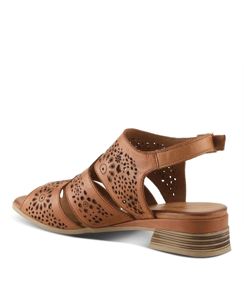 Spring Step Women's Plasma Slingback Sandal Floral with Embroidery