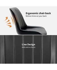 homfan Set of 2 Dining Chairs, Faux Leather Upholstered Chairs with Metal Legs for Room or Kitchen