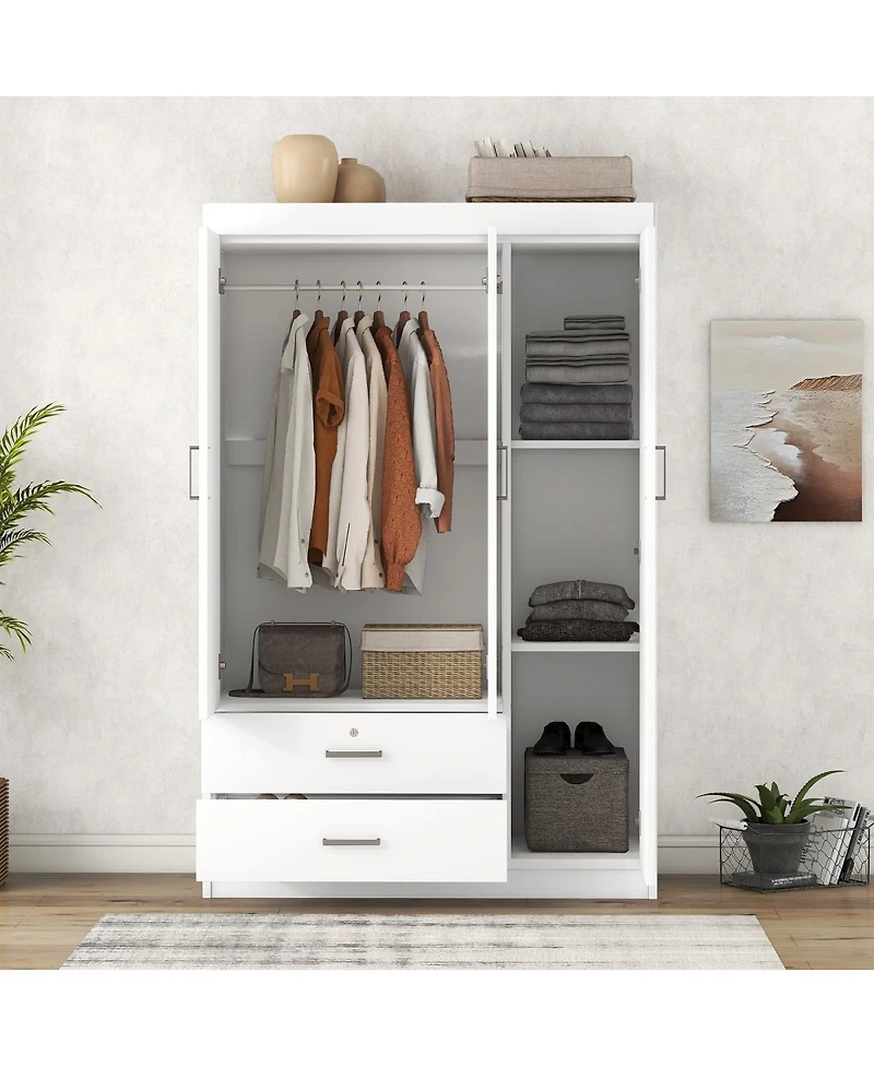 Streamdale Furniture 3-Door Wardrobe with 2 Drawers