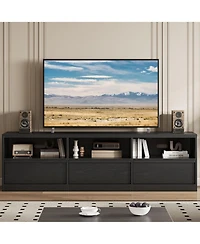 homfan 70in Tv Stand for TVs up to 85", Mid Century Modern Media Console with Storage Drawer and Open Shelves Living Room