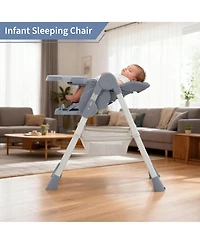 homfan Dining Chairs for Babies and Toddlers, Baby High Chair with Adjustable Height and 3-Position Removable Tray, Easy Clean Pu Cushion