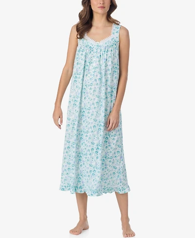 Eileen West Women's Sleeveless Cotton Jersey Knit Long Nightgown