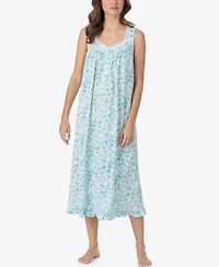 Eileen West Women's Sleeveless Cotton Jersey Knit Long Nightgown