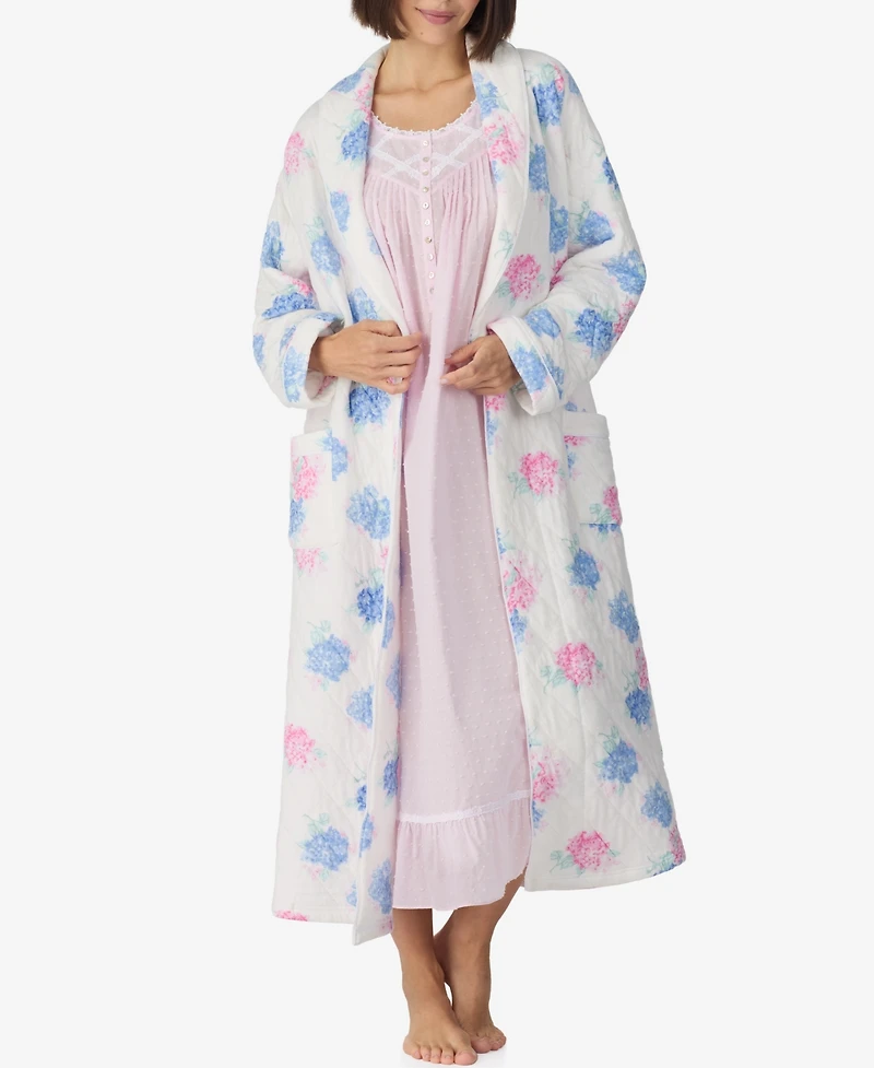 Eileen West Women's Dream Diamond Cotton Quilt Ballet Long Wrap Robe