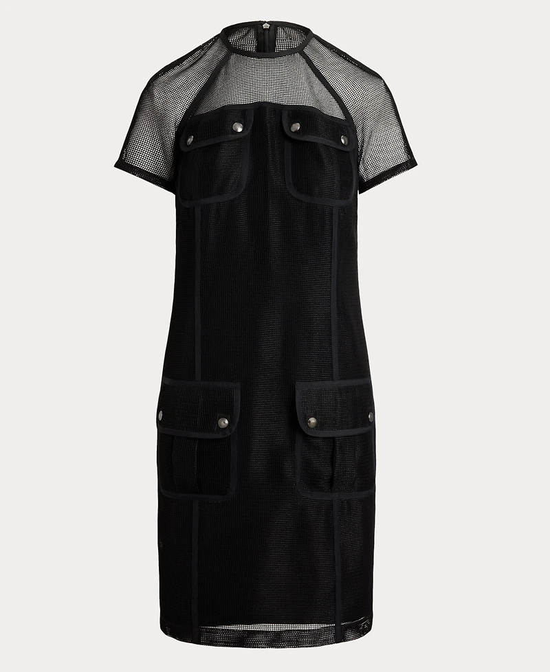 Lauren Ralph Women's Mesh Short-Sleeve Shift Dress