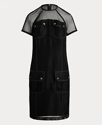 Lauren Ralph Women's Mesh Short-Sleeve Shift Dress