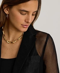 Lauren Ralph Women's Mesh Single-Button Blazer