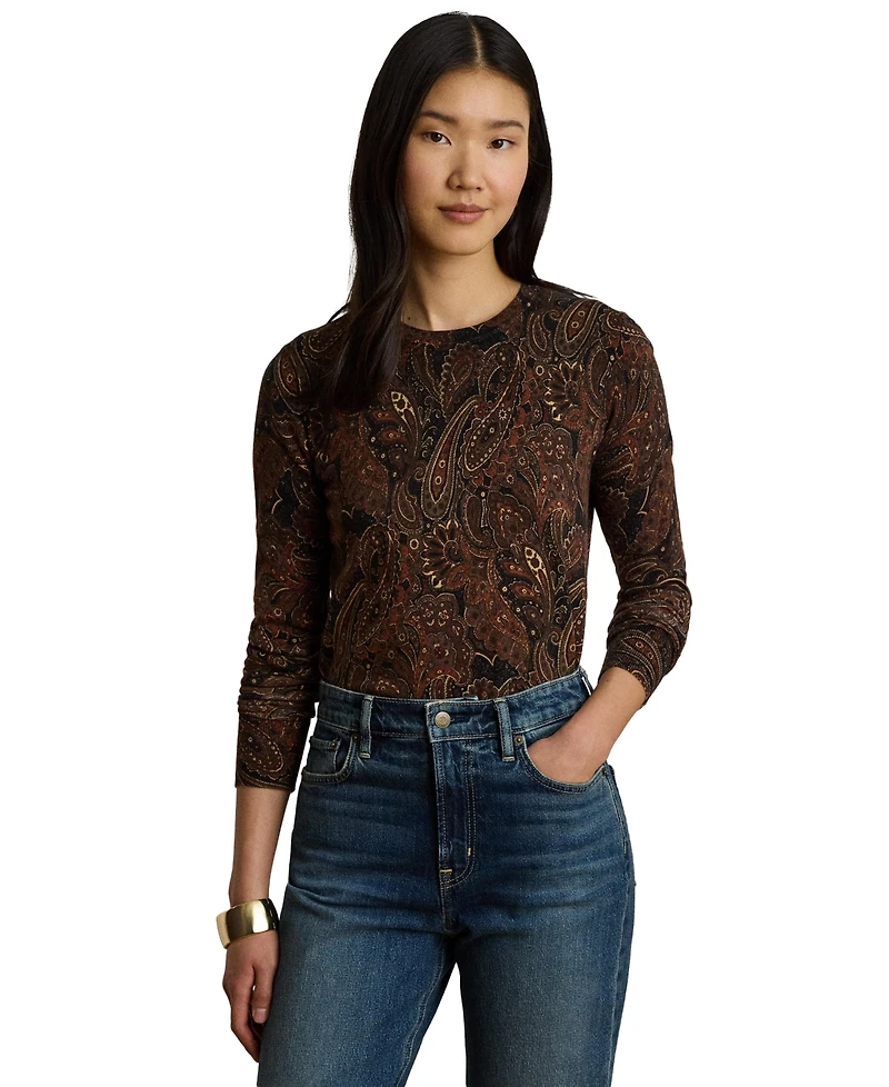 Lauren Ralph Lauren Women's Paisley Long-Sleeve Sweater
