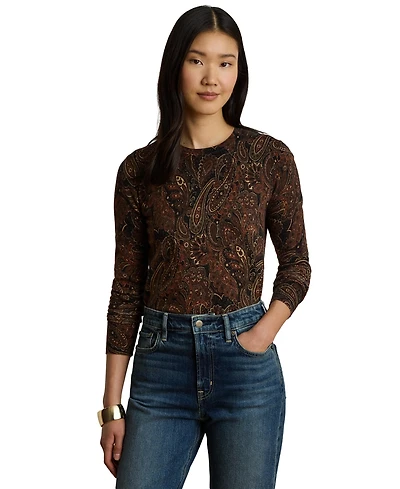 Lauren Ralph Lauren Women's Paisley Long-Sleeve Sweater