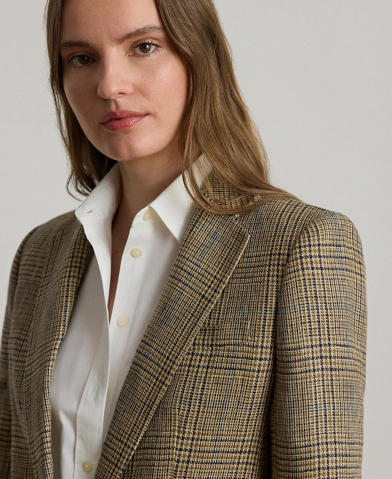 Lauren Ralph Women's Glen Plaid Padded Blazer