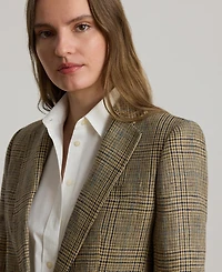 Lauren Ralph Women's Glen Plaid Padded Blazer