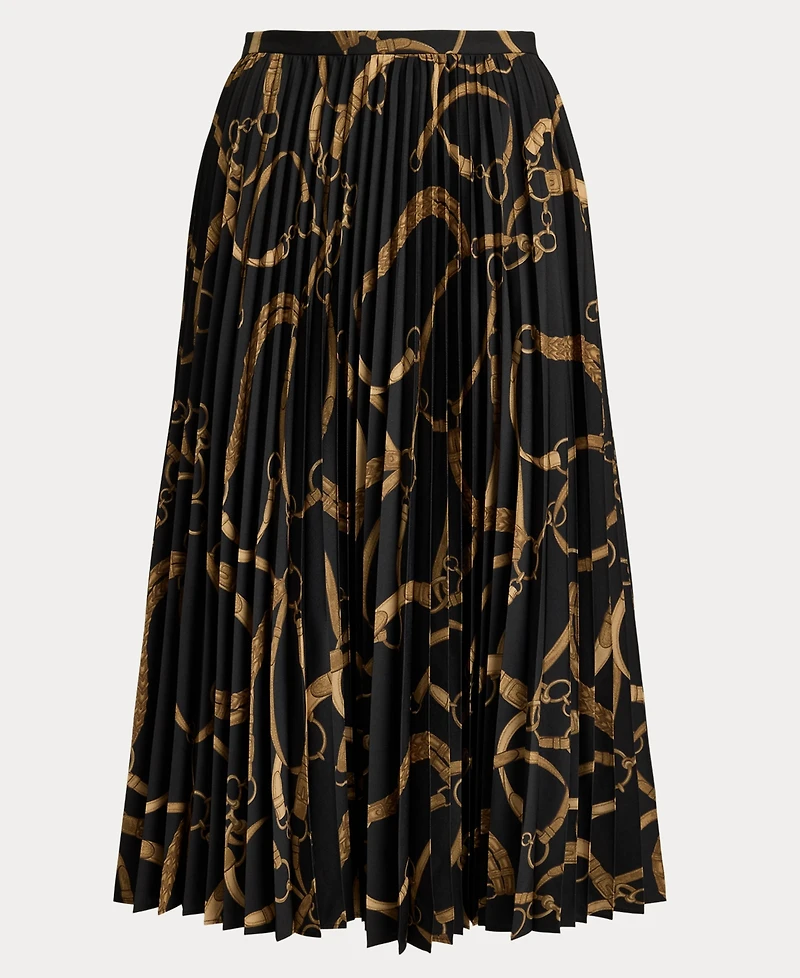 Lauren Ralph Women's Belting Print Pleated Skirt