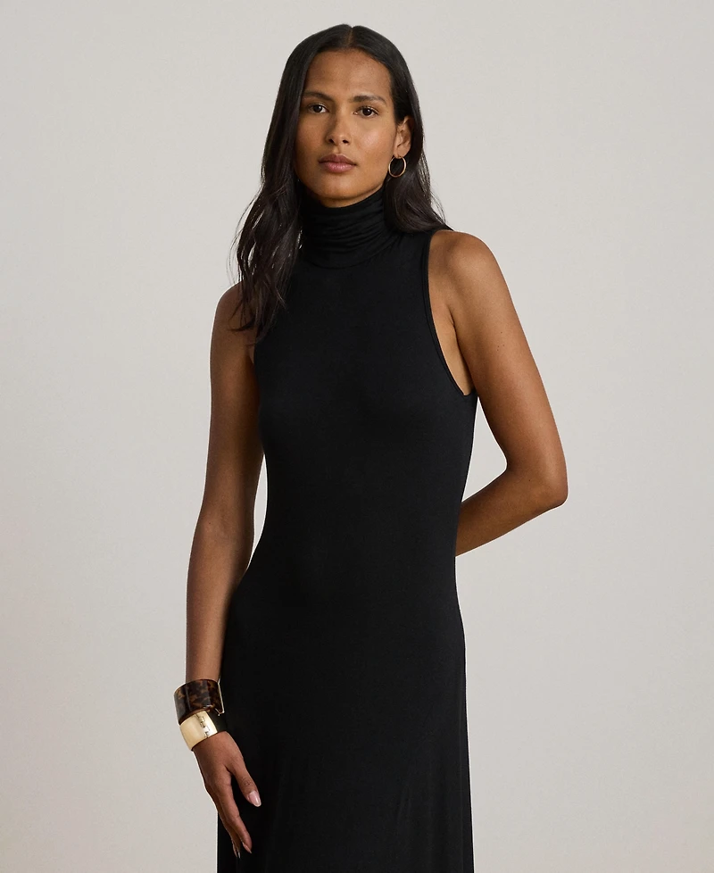 Lauren Ralph Women's Sleeveless Turtleneck Maxi Dress