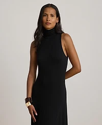 Lauren Ralph Women's Sleeveless Turtleneck Maxi Dress