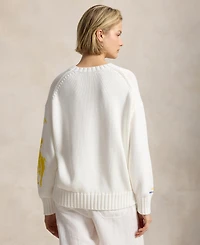 Polo Ralph Lauren Women's Us Open Graphic Logo Cotton Sweater