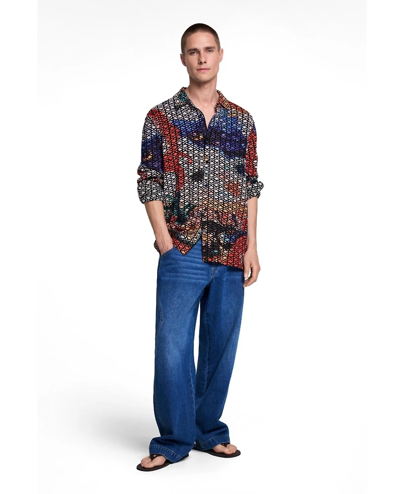 Desigual Men's Embroidered printed shirt