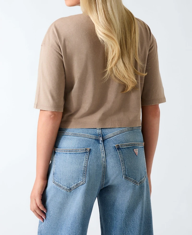 Guess Women's Jungle Resort Cropped Graphic T-Shirt