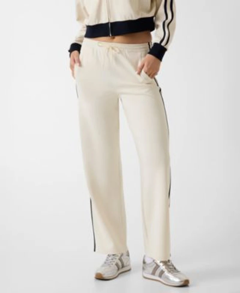 Guess Womens Hoshi Full Zip Cropped Sweatshirt Side Band Straight Leg Jogger Pants